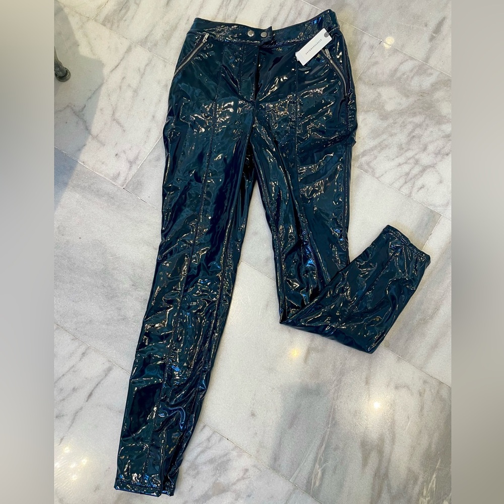 Anthropologie gloss vinil blue pants